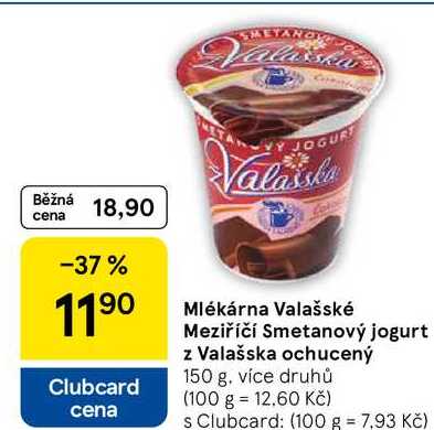 Mlékárna Valašské Meziříčí Smetanový jogurt z Valašska ochucený, 150 g, více druhů  