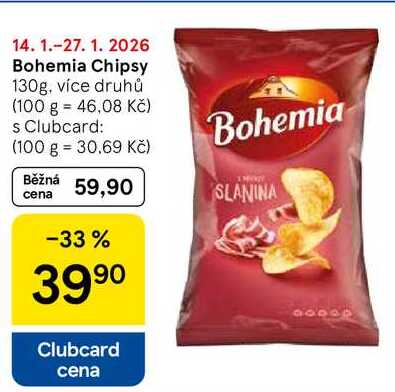 Bohemia Chipsy, 130g, více druhů 