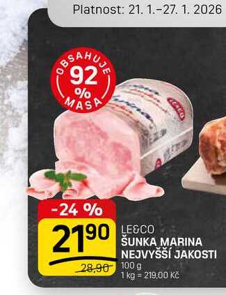 ŠUNKA MARINA NEJVYŠŠÍ JAKOSTI 100 g
