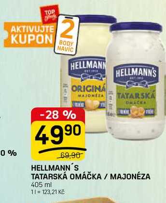 HELLMANN'S TATARSKÁ OMÁČKA / MAJONÉZA 405 ml