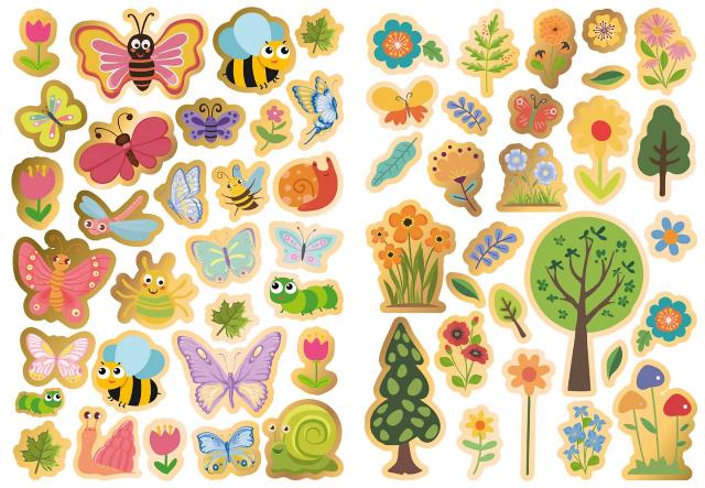 TALENTUS Sada samolepek motýli/květiny