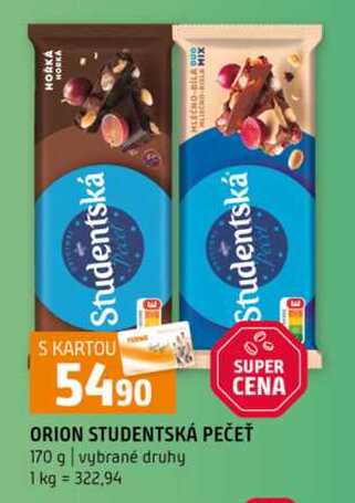 ORION STUDENTSKÁ PEČEŤ 170 g vybrané druhy 