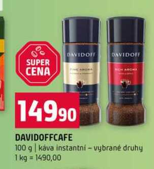 DAVIDOFFCAFE 100 g káva instantní vybrané druhy