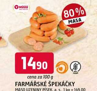 FARMÁŘSKÉ ŠPEKÁČKY 100g
