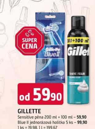 GILLETTE Sensitive pěna 200 ml + 100 ml 