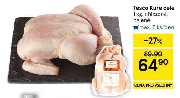 Tesco Kuře celé, 1 kg, chlazené 