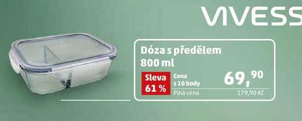 Dóza s předělem 800 ml