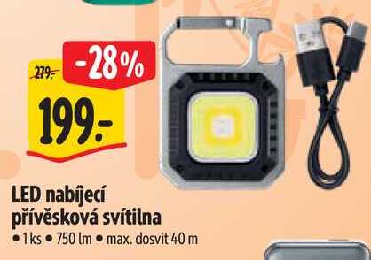LED nabíjecí přívěsková svítilna 