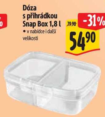 Dóza s přihrádkou Snap Box 1,8 l