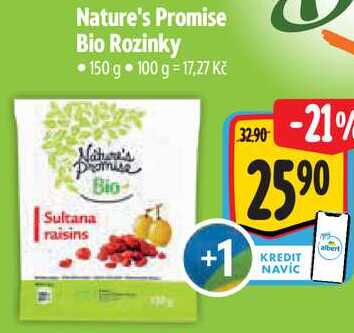 Nature's Promise Bio Rozinky, 150 g 