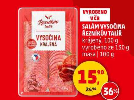 SALÁM VYSOČINA ŘEZNÍKŮV TALÍŘ, 100 g