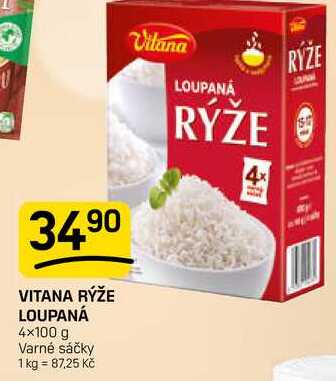 VITANA RÝŽE LOUPANÁ 4x100 g 