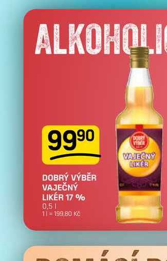 DOBRÝ VÝBĚR VAJEČNÝ LIKÉR 17 % 0,5l