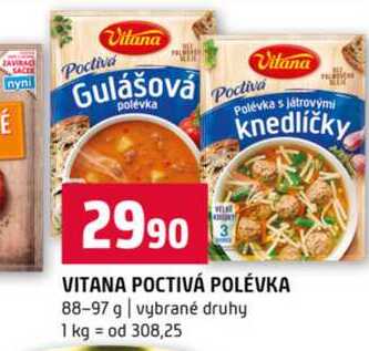 VITANA POCTIVÁ POLÉVKA 88-97 g vybrané druhy 