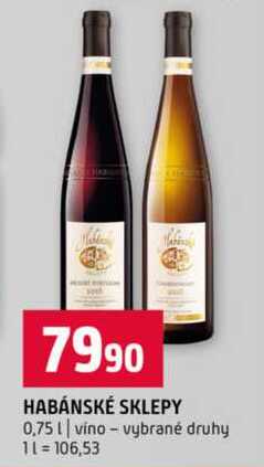 HABÁNSKÉ SKLEPY 0,75l vino vybrané druhy 