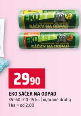 EKO SÁČEK NA ODPAD 35-60 1/10-15 ks vybrané druhy