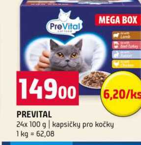 PREVITAL 24x 100 g kapsičky pro kočky