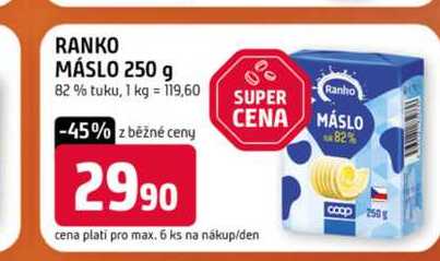 RANKO MÁSLO 250 g 82 % tuku