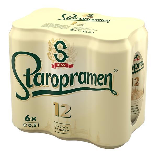 Staropramen 12, světlý ležák, plech multipack 6 x 0,5l