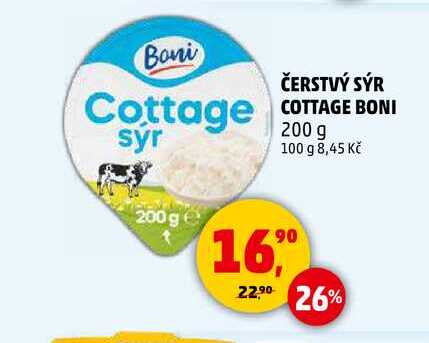 ČERSTVÝ SÝR COTTAGE BONI, 200 g