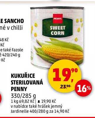 KUKUŘICE STERILOVANÁ PENNY, 330 g