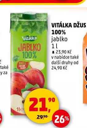VITÁLKA DŽUS 100% jablko, 1 l