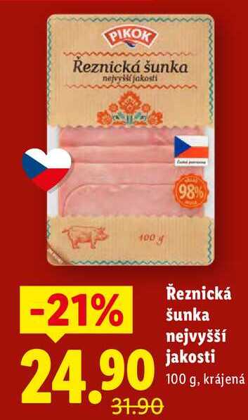 Řeznická šunka nejvyšší jakosti, 100 g