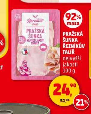 PRAŽSKÁ ŠUNKA ŘEZNÍKŮV TALÍŘ, 100 g