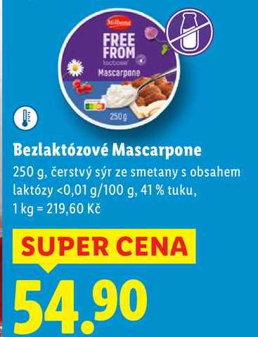 Bezlaktózové Mascarpone, 250 g