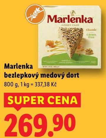 Marlenka bezlepkový medový dort, 800 g