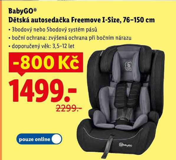 BabyGO Dětská autosedačka Freemove I-Size, 76-150 cm