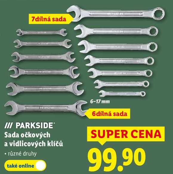 Sada očkových a vidlicových klíčů