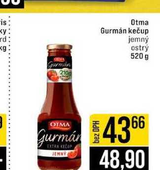 Otma Gurmán kečup jemný ostrý 520 g 