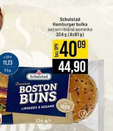 Schulstad Hamburger bulka sezam+Iněné semínko 324 g (4x81 g) 
