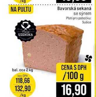 Bavorská sekanȧ se sýrem 100g