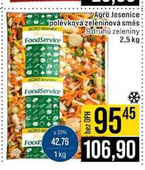 Agro Jesenice polévková zeleninová směs 9druhů zeleniny 2,5 kg 