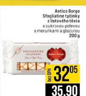 Antico Borgo Sfogliatine tyčinky z listového těsta s cukrovou polevou smeruňkami a glazurou 200 g 