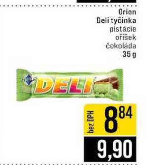 Orion Deli tyčinka pistácie oříšek čokoláda 35 g