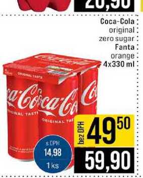Coca-Cola original zero sugar Fanta orange 4x330 ml