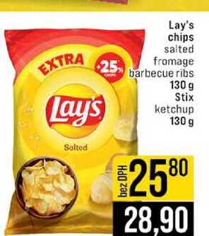 Lay's chips salted 25% fromage barbecue ribs 130 g 