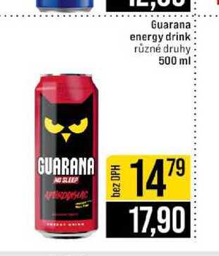 Guarana energy drink různé druhy 500 ml 