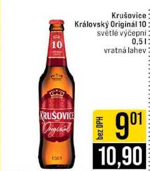 Krušovice Královský Originál 10 světlé výčepní 0,5l