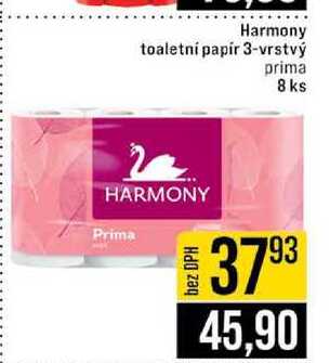 Harmony toaletní papír 3-vrstvý prima 8 ks