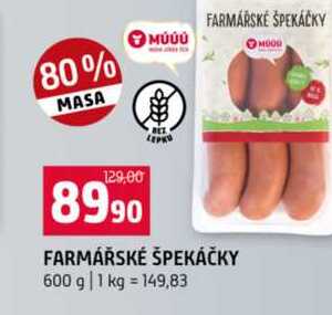 FARMÁŘSKÉ ŠPEKÁČKY 600 g