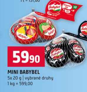MINI BABYBEL 5x 20 g vybrané druhy 