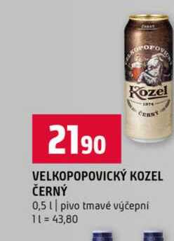 VELKOPOPOVICKÝ KOZEL ČERNÝ 0,5l pivo tmavé výčepní