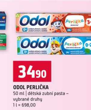 ODOL PERLIČKA 50 ml dětská zubní pasta vybrané druhy