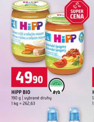 HIPP BIO 190 g vybrané druhy 
