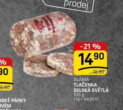 TLAČENKA SELSKÁ SVĚTLÁ 100 g