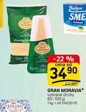 GRAN MORAVIA vybrané druhy 60-100 g
